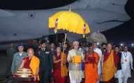 LG Arrives in Delhi with Holy Relics of Lord Buddha