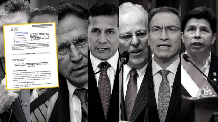 Proponen eliminar pensión vitalicia y otros beneficios para expresidentes del Perú