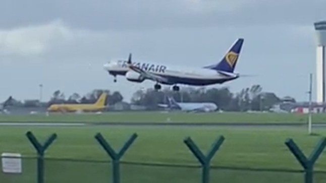 Ryanair plane forced to abort landing after being battered by Storm Amy