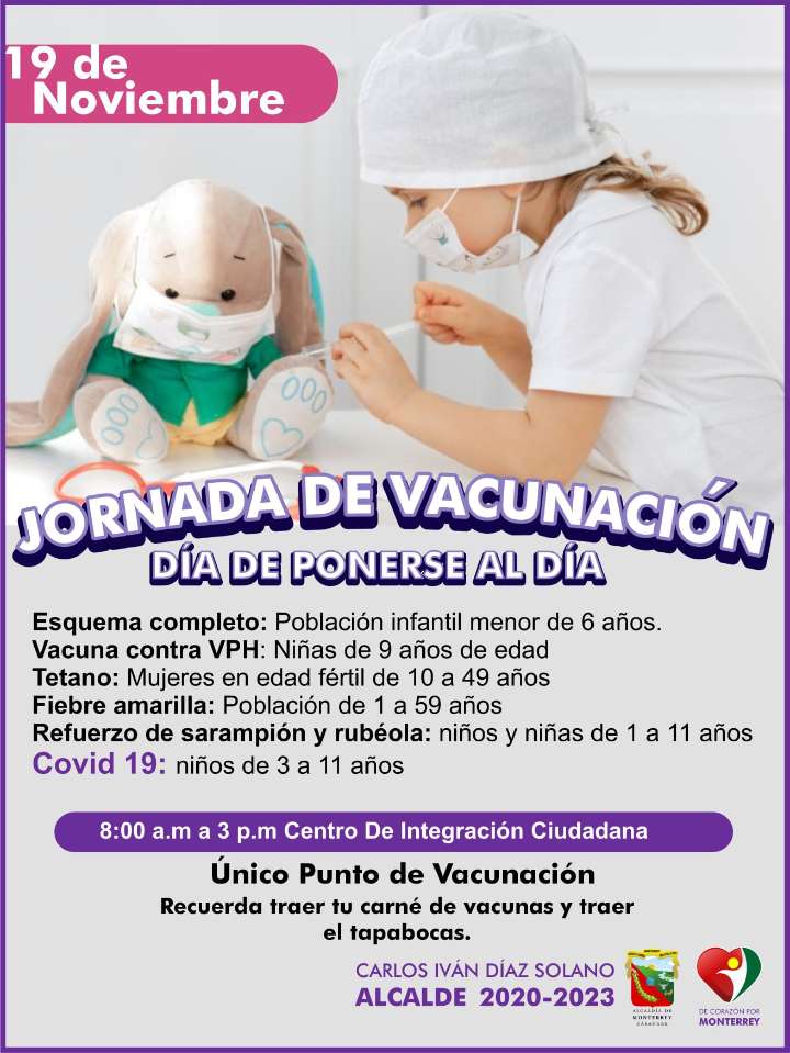 Monterrey se une a la Cuarta Jornada Nacional de Vacunación
