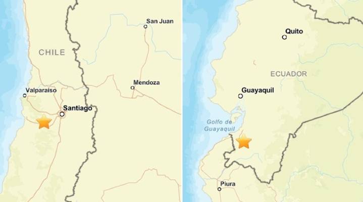 Sismos sacuden a Ecuador, Chile, Costa Rica y Argentina