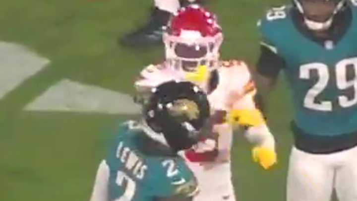 NFL fans rage after Kansas City Chiefs star is not ejected after striking Jaguars rival before going on to lose