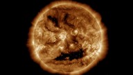 NASA spots a spooky face glowing on the sun just in time for Halloween (photo)