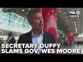 Secretary Duffy visits BWI, slams Wes Moore amid tensions over federal government shutdown