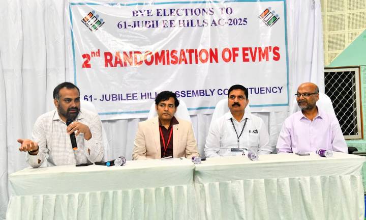 Second Phase of EVM Randomization Completed for Jubilee Hills Bypoll in Hyderabad