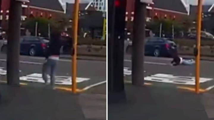 VIDEO: Powerful Wind Gust Blows Woman Into Busy Wellington Intersection In New Zealand Amid 75 mph Storm