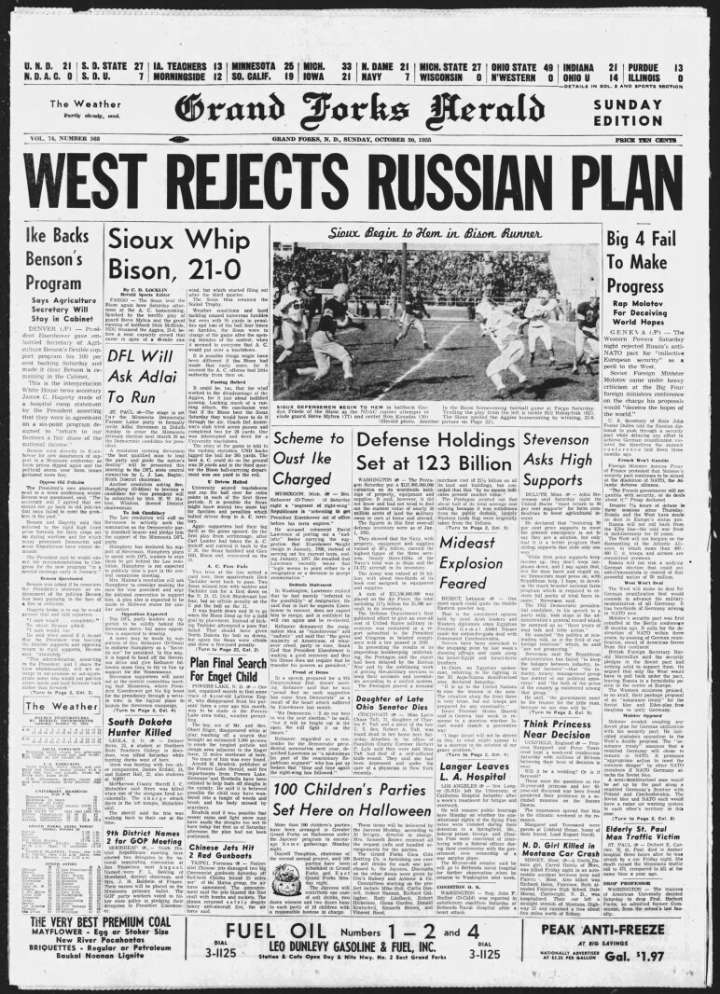 Today in History: October 30, 1955 - Wholesome Water Flows in Grafton, N.D.