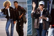 Melania Trump channels 'Top Gun' in leather bomber for naval station visit