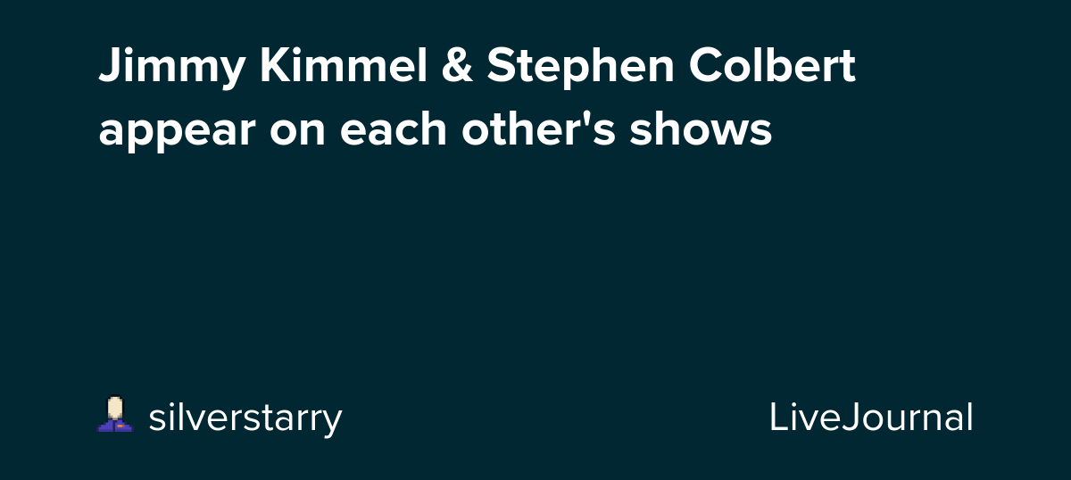 Jimmy Kimmel & Stephen Colbert appear on each other's shows: ohnotheydidnt