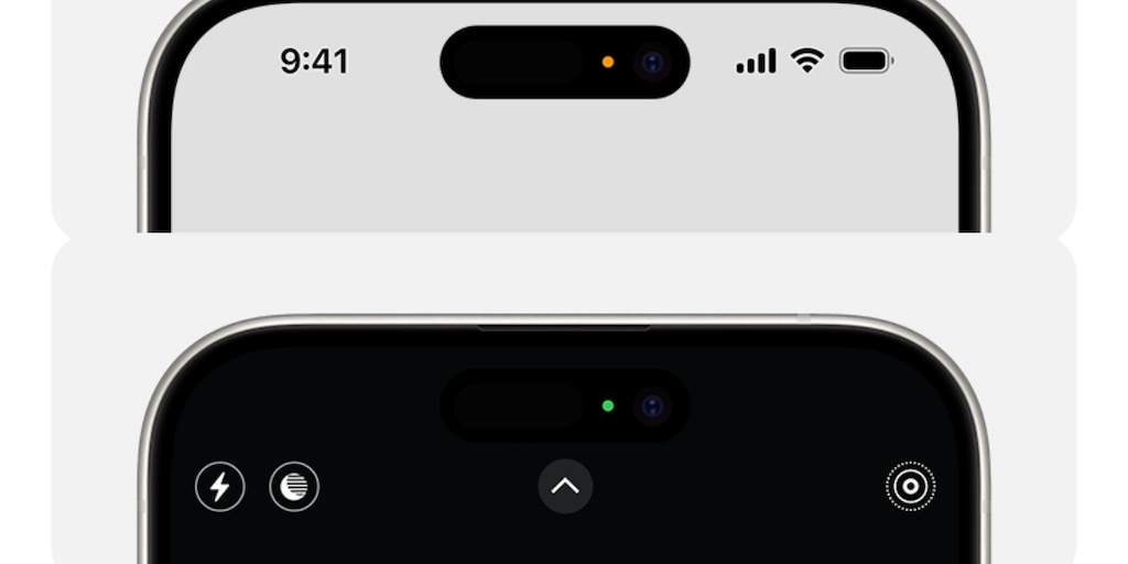 Qué es el punto naranja o verde que sale en la parte de arriba de un iPhone o Android