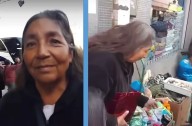 ¡Una buena! El "batallón del amor" sorprendió a una abuela ambulante del centro