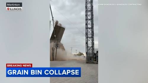 Iroquois County, Illinois news: Grain bin collapses in Martinton, dramatic video shows; dozens of homes left without power