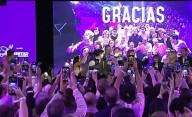 Euforia en el búnker de La Libertad Avanza: "Qué lindo está país pintado de violeta", dijo Milei