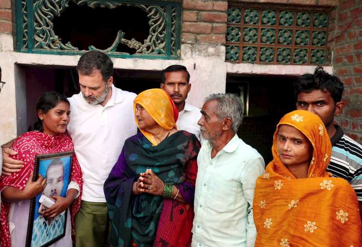 Raebareli lynching case: Rahul Gandhi meets victim's family, says Dalit oppression is at peak under BJP govt