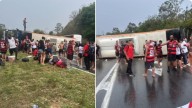 Un micro que llevaba hinchas de Flamengo volcó rumbo a Buenos Aires: hay 16 heridos