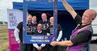 ‘Flying’ Glasgow funeral directors take on zipwire challenge for charity