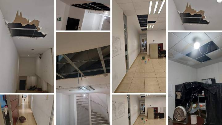 Lluvias agrava deterioro en Casa de Justicia de Huauchinango; empleados temen por su seguridad