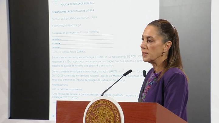Sheinbaum exhibe documento sobre detención de Simón Levy en Portugal