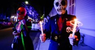 Annual Day of the Dead procession dedicated to artist Eliot Brown, murdered in September