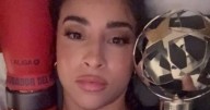 Legendary adult star poses with Champions League award won by Arsenal flop boyfriend