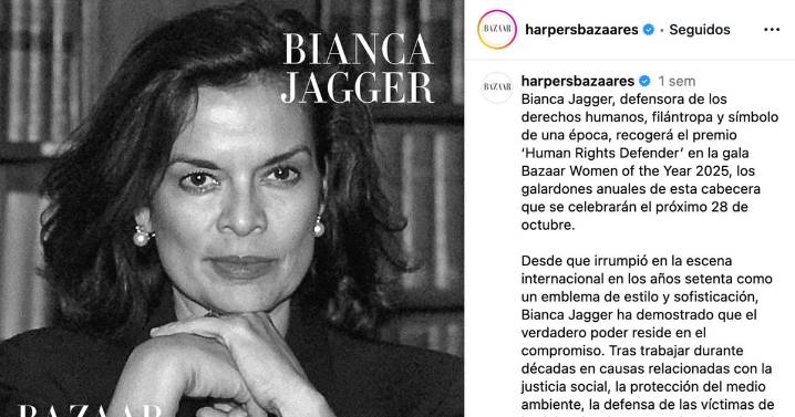 Bianca Jagger reconocida en Madrid por activismo pro Derechos Humanos