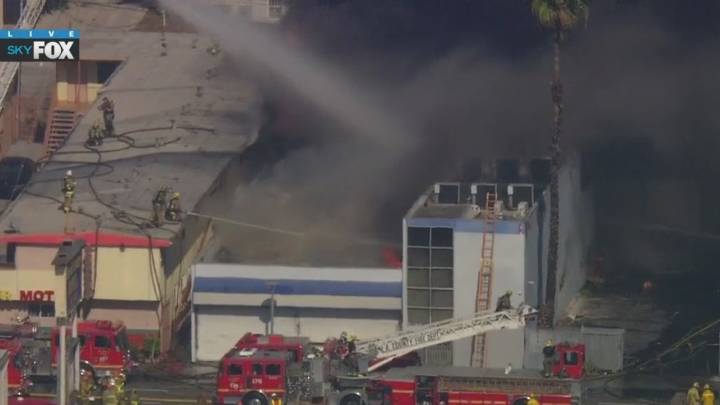 LIVE: Fire engulfs Inglewood building