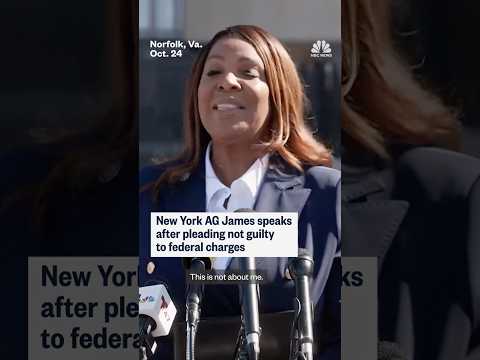 New York AG James speaks after pleading not guilty to federal charges