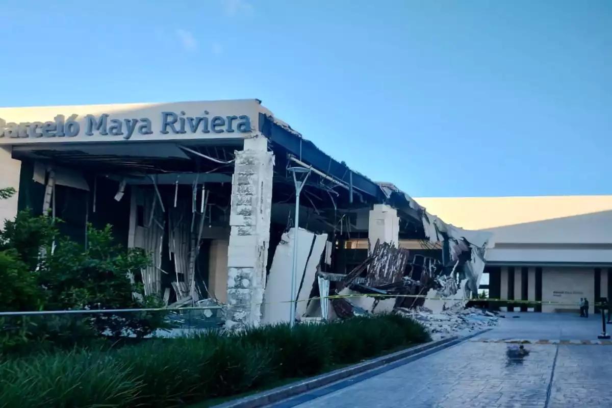 Se derrumba el techo del lobby de un hotel en la Riviera Maya; no se reportan personas lesionadas
