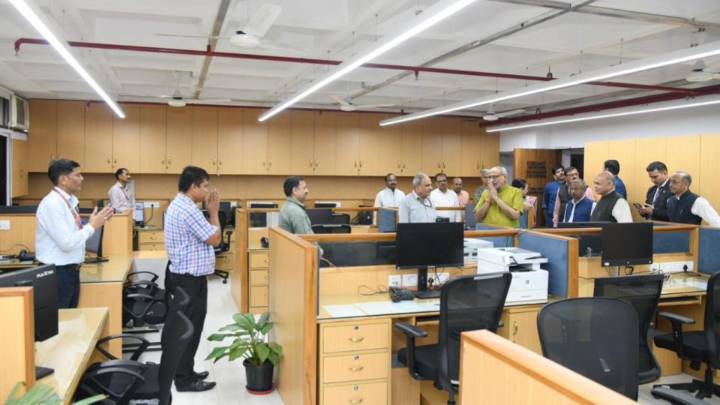 VP Radhakrishnan Visits Rajya Sabha Secretariat And Appreciates Staff Dedication