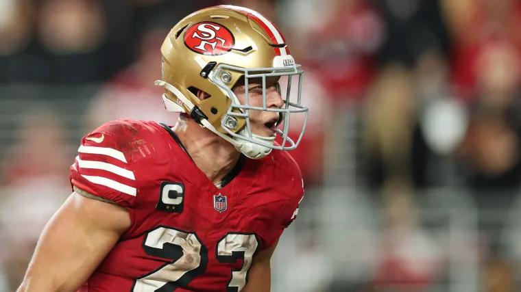 Christian McCaffrey stats vs. Falcons: How 49ers star added to historic pace in 'SNF' win
