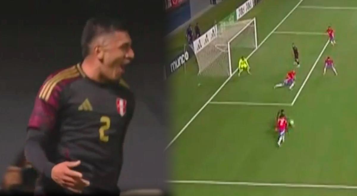 ¡La mandó al ángulo! César Inga anotó un golazo para adelantar a Perú ante Chile