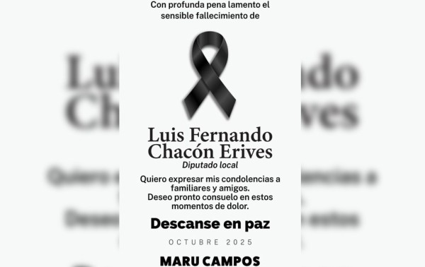 Brinda Maru condolencias por fallecimiento de Luis Fernando Chacón