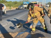 PC Río Bravo atiende un derrame de aceite