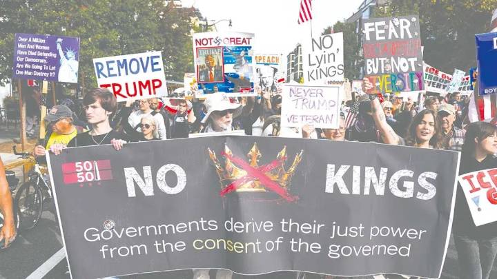 Estadounidenses le advierten  a Trump que no quieren “reyes”
