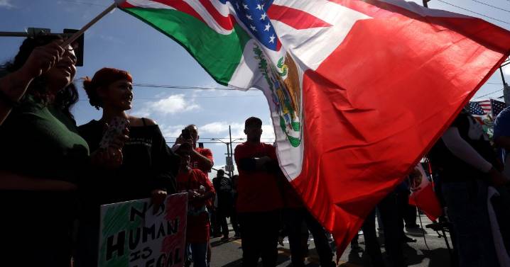 Hundreds of Angelenos gathered to call for an end to ICE raids and restoration of healthcare access