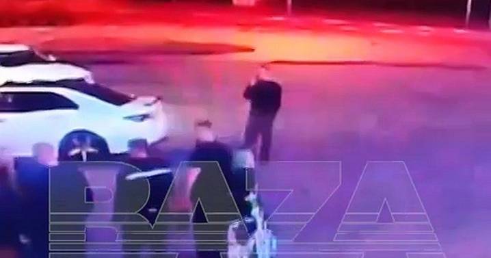 Mad moment clubbers and security guards brawl as blind man pepper sprayed in the mouth