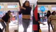 VIDEO | Dos mujeres destrozaron puerta y golpearon a guardias tras ser sorprendidas robando en Preunic