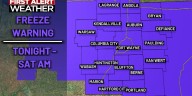 First Alert Forecast: Freeze Warning in effect, slightly warmer over the weekend
