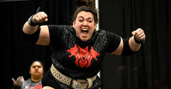 Jacksonville's Jennifer Lyle participating in The Rogue Invitational strongman competition