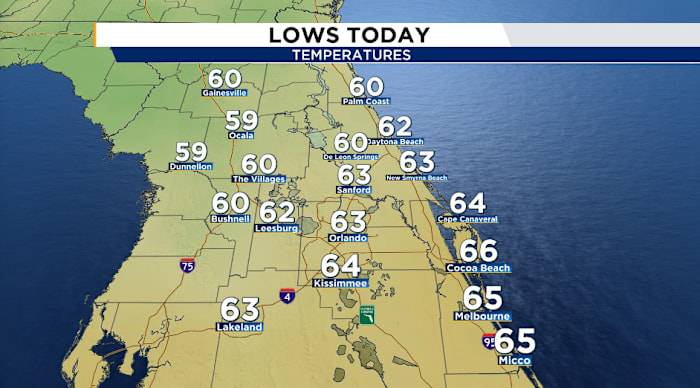 Another crisp morning on tap for Central Florida after the coolest start since April