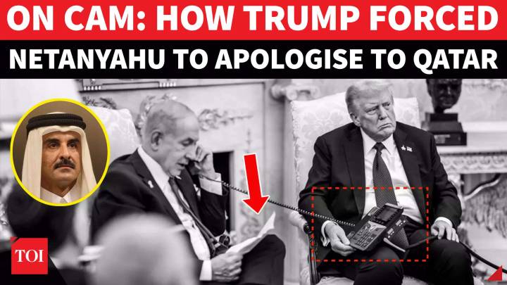 On Cam: Netanyahu Reads Apology Letter To Qatar PM, Trump Holds Telephone For Israeli PM