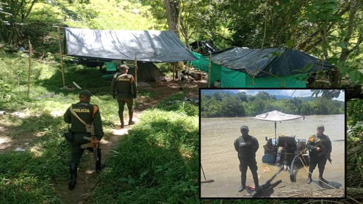 Policía destruyó siete enclaves mineros ilegales en el Suroeste antioqueño