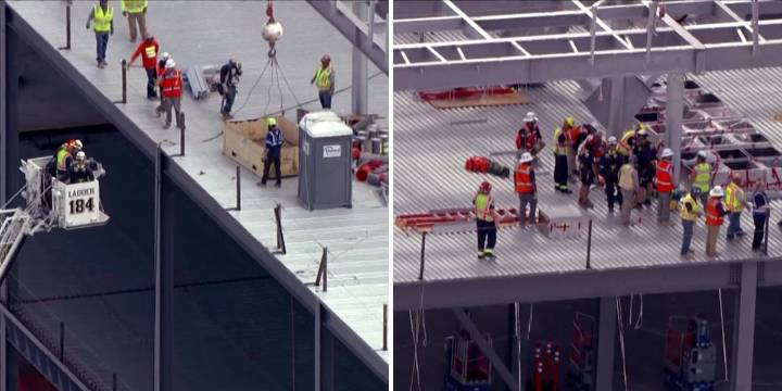 Crews rescue person trapped on roof at Glendale construction site