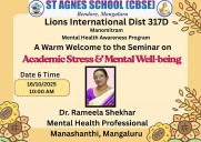 Mangaluru: St Agnes School CBSE organises session on academic stress & mental well