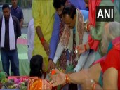 Keshav Prasad Maurya participates in Chhath Puja celebrations