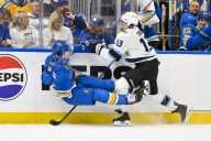 Deadspin | Logan Cooley's hat trick propels streaking Mammoth past Blues