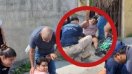 Conductora embiste a motociclista en la colonia la La Fe; lo manda al hospital con la pierna rota