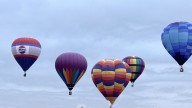 Hot air balloons fill the sky at Palo Duro Canyon State Park