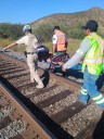 Cae de tren en movimiento; es auxiliado por Protección Civil Municipal