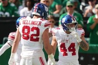 Giants' Cam Skattebo carted off field with apparent foot injury